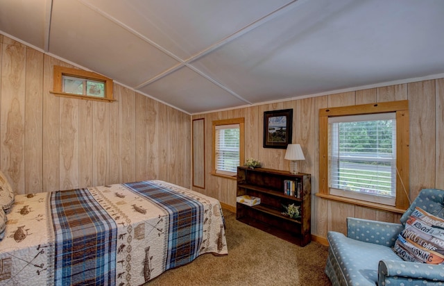 164 Roxie Ln, Greers Ferry, AR 72067 - bedroom featuring wooden walls and carpet flooring