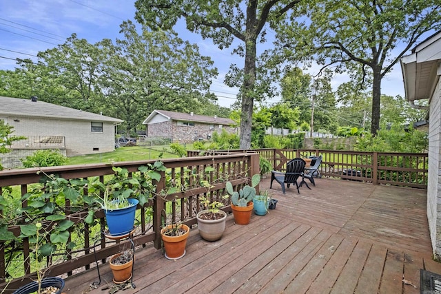 1323 Starfield, North Little Rock, AR 72116 - wooden deck with a fenced backyard