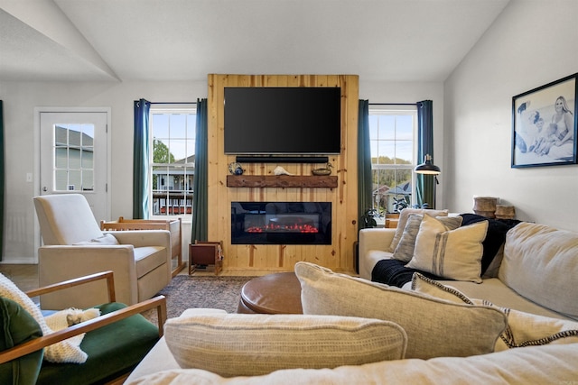 1905 Highgrove Rd, Harrison, AR 72601 - living area with vaulted ceiling and a glass covered fireplace