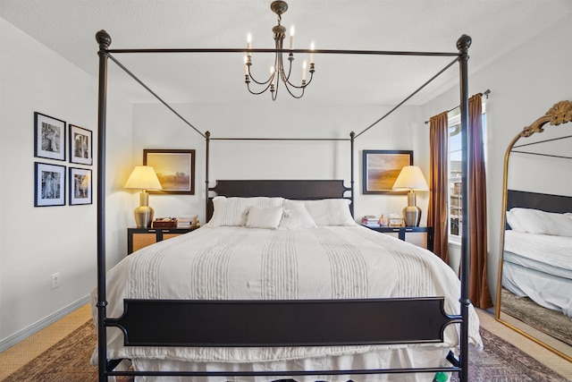 1905 Highgrove Rd, Harrison, AR 72601 - bedroom featuring a chandelier and carpet flooring