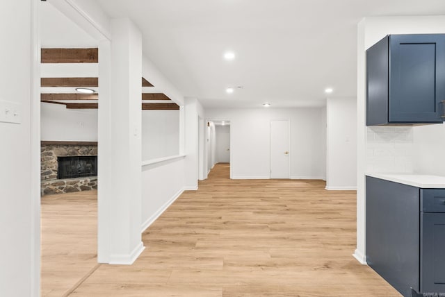 8719 Evergreen Dr, Little Rock, AR 72227 - corridor with light wood-type flooring and recessed lighting