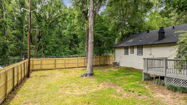8719 Evergreen Dr, Little Rock, AR 72227 - fenced backyard featuring a wooden deck