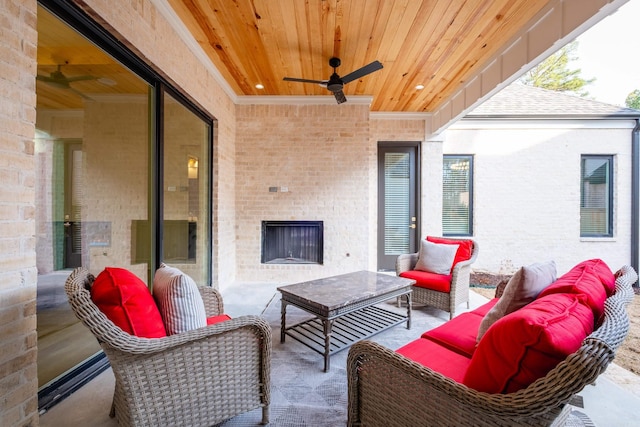 111 Mergeron Ct, Little Rock, AR 72212 - view of patio with an outdoor living space and ceiling fan