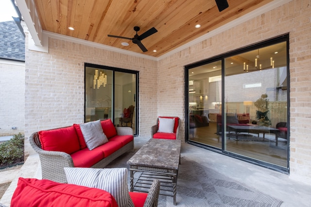 111 Mergeron Ct, Little Rock, AR 72212 - view of patio / terrace featuring ceiling fan and outdoor lounge area