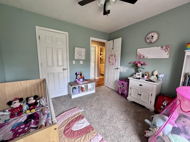 389 Plantation Cir, Melbourne, AR 72556 - playroom featuring a ceiling fan and carpet