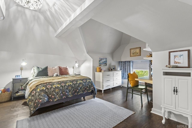 1116 Kavanaugh Blvd, Little Rock, AR 72205 - bedroom featuring dark wood finished floors and vaulted ceiling