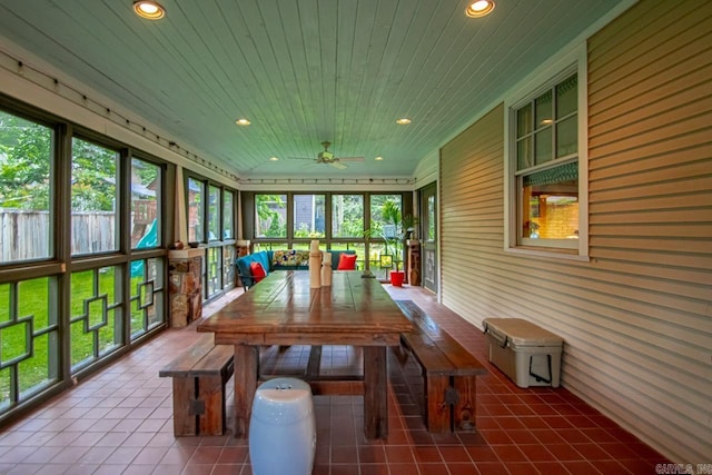 1116 Kavanaugh Blvd, Little Rock, AR 72205 - sunroom featuring ceiling fan and outdoor dining area