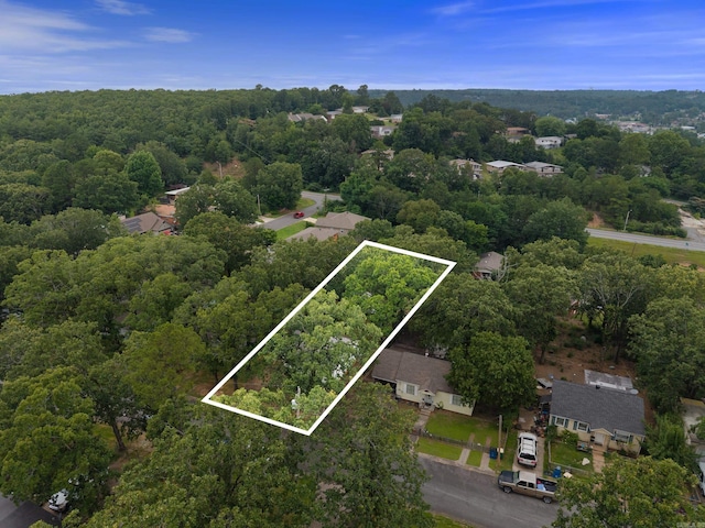 2515 N Dr, North Little Rock, AR 72118 - aerial overview of property's location featuring property boundaries highlighted and a heavily wooded area