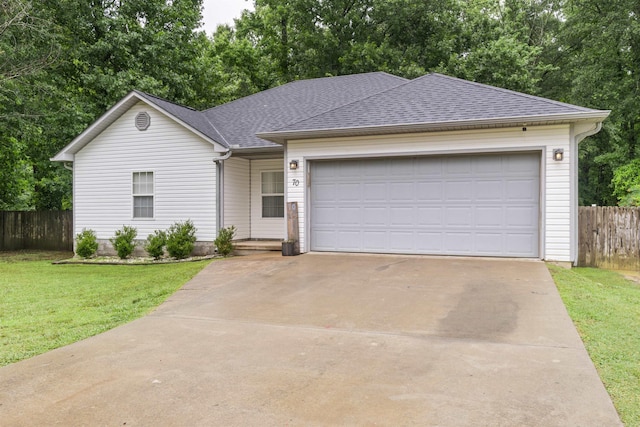 70 Peach St, Austin, AR 72007 - ranch-style home featuring concrete driveway, roof with shingles, and a garage