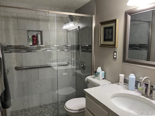 600 Higdon Ferry Rd Unit 301, Hot Springs, AR 71913 - full bathroom with vanity, a stall shower, and a textured ceiling