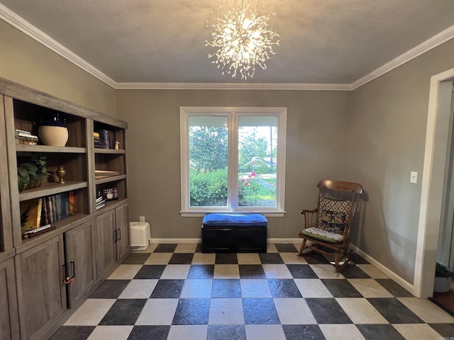 114 Mark Cir, Monticello, AR 71655 - sitting room with a chandelier and ornamental molding