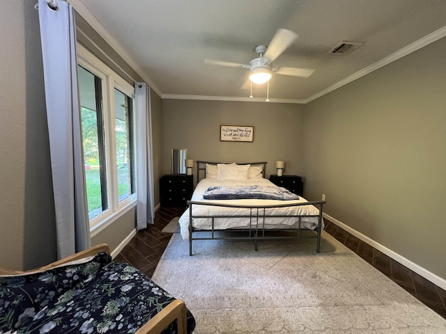 114 Mark Cir, Monticello, AR 71655 - bedroom featuring ornamental molding and ceiling fan
