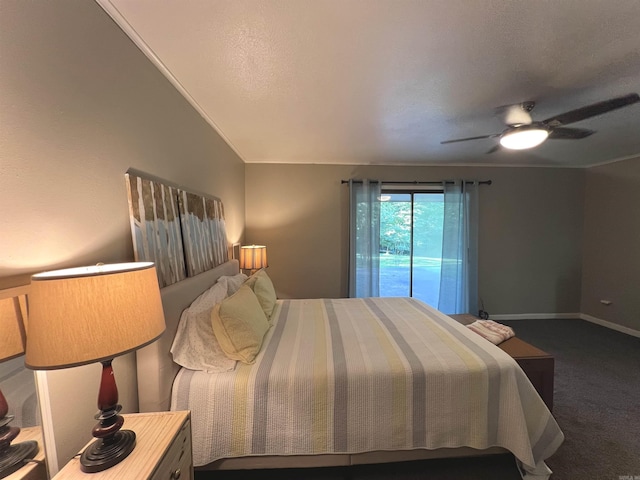 114 Mark Cir, Monticello, AR 71655 - bedroom with access to outside, carpet flooring, and ceiling fan
