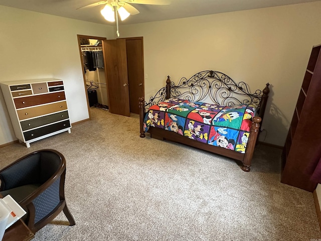504 Case St, Heber Springs, AR 72543 - bedroom featuring a closet, carpet, a walk in closet, and ceiling fan