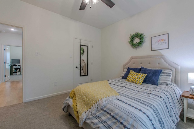18508 Parkway Pines Dr, Bauxite, AR 72011 - bedroom featuring carpet and a ceiling fan