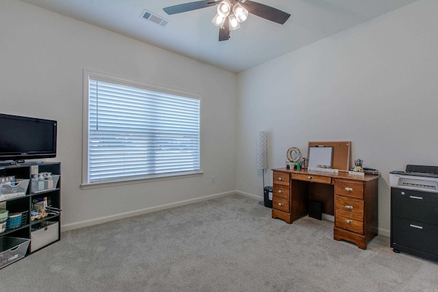 18508 Parkway Pines Dr, Bauxite, AR 72011 - office featuring ceiling fan and light colored carpet