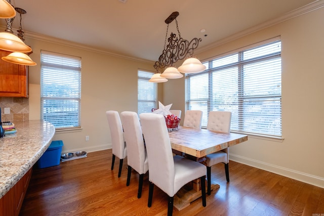 100 Vallon Ln, Little Rock, AR 72223 - dining area with ornamental molding, light wood-type flooring, and healthy amount of natural light