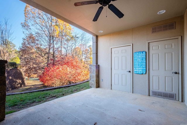 100 Vallon Ln, Little Rock, AR 72223 - view of patio / terrace featuring a ceiling fan