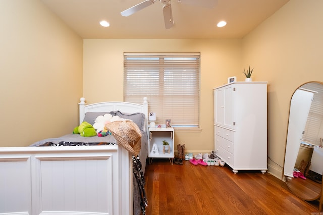 100 Vallon Ln, Little Rock, AR 72223 - bedroom featuring wood finished floors, ceiling fan, and recessed lighting
