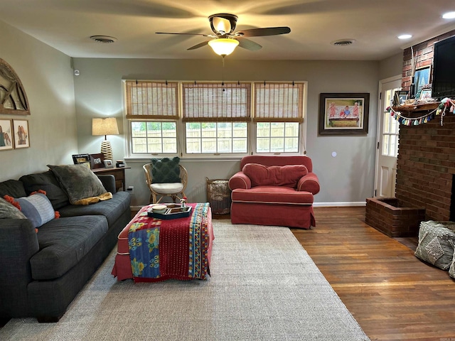 102 Mockingbird Ln, Arkadelphia, AR 71923 - living room featuring wood finished floors and ceiling fan