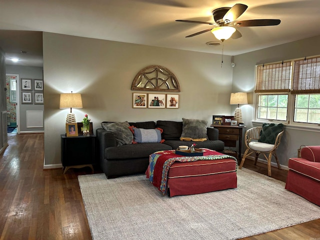 102 Mockingbird Ln, Arkadelphia, AR 71923 - living area featuring hardwood / wood-style flooring and a ceiling fan