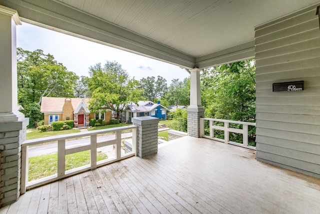 4106 C St, Little Rock, AR 72205 - wooden deck featuring a residential view