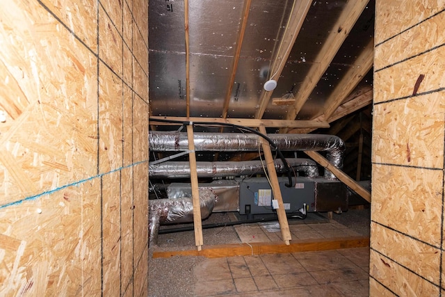 view of unfinished attic
