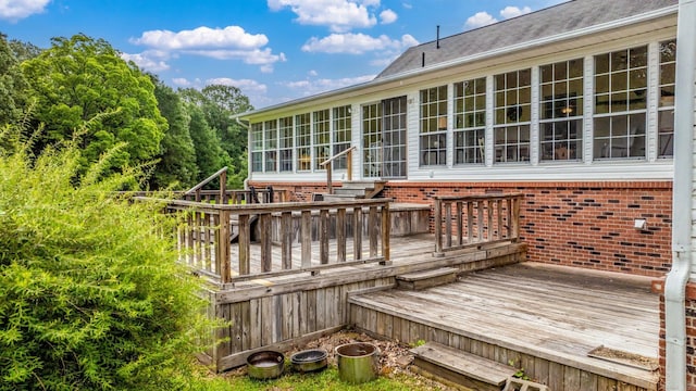 114 Woodiel Cir, Cabot, AR 72023 - wooden terrace with a sunroom
