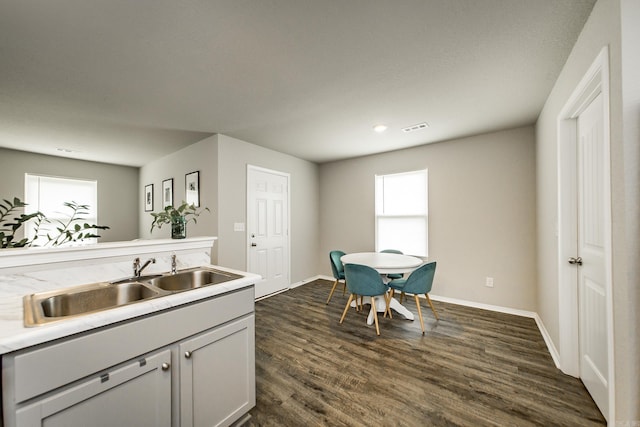 53 Dunnaway Dr, Ward, AR 72176 - kitchen featuring plenty of natural light, light countertops, and dark wood-type flooring