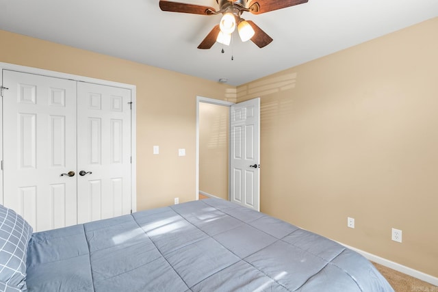181 Diamond Pointe Dr, Maumelle, AR 72113 - bedroom featuring a closet, carpet floors, and ceiling fan