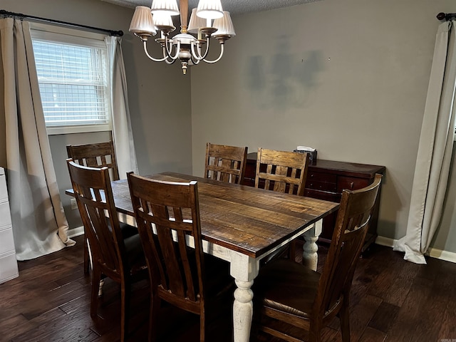 39 Dike View Dr, Heber Springs, AR 72543 - dining room featuring a chandelier and dark wood finished floors