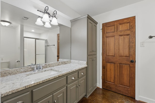 2716 Juniper Dr, Benton, AR 72015 - full bath featuring a stall shower, vanity, and finished concrete floors