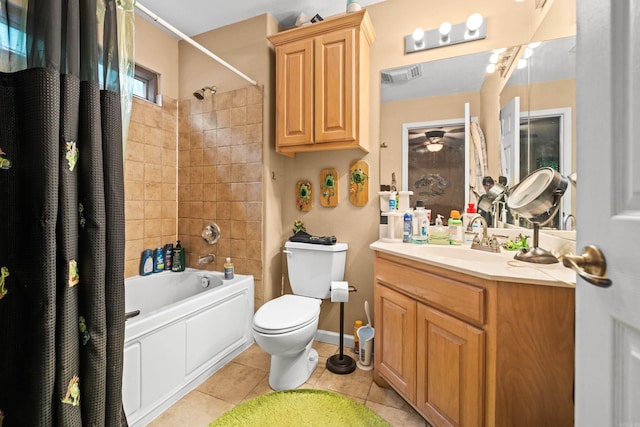 232 Alydar Trl, Hot Springs, AR 71901 - bathroom featuring vanity, shower / bath combo, and tile patterned flooring