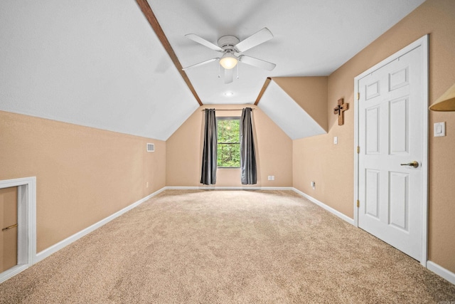 232 Alydar Trl, Hot Springs, AR 71901 - additional living space with carpet floors, a ceiling fan, and vaulted ceiling