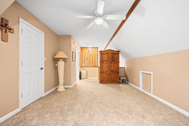 232 Alydar Trl, Hot Springs, AR 71901 - additional living space featuring carpet flooring, vaulted ceiling, and ceiling fan