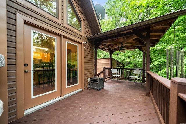 232 Alydar Trl, Hot Springs, AR 71901 - deck with ceiling fan and french doors