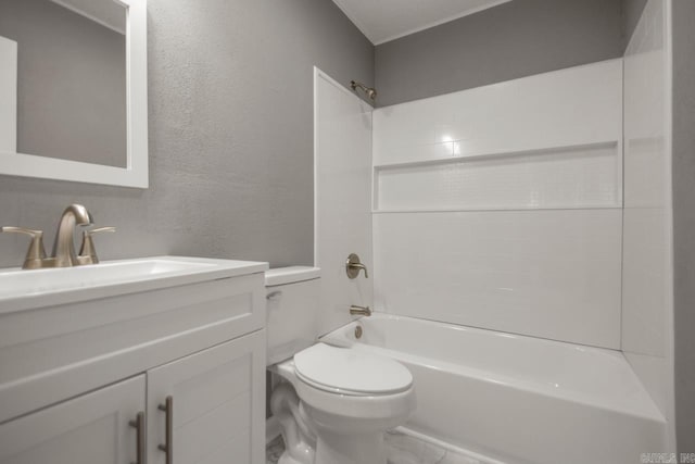 2911 Wynne Dr, Little Rock, AR 72204 - bathroom featuring shower / tub combination, vanity, and a textured wall