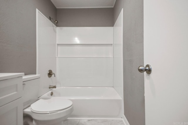 2911 Wynne Dr, Little Rock, AR 72204 - full bathroom featuring marble finish flooring, washtub / shower combination, and a textured wall