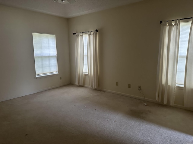 carpeted empty room featuring healthy amount of natural light