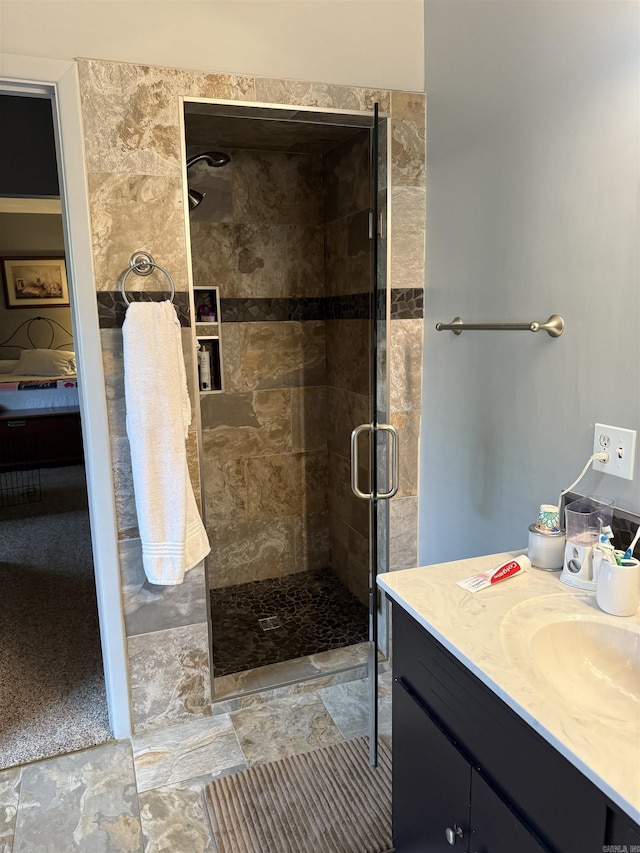 510 N 4th St, Heber Springs, AR 72543 - ensuite bathroom with a stall shower and vanity