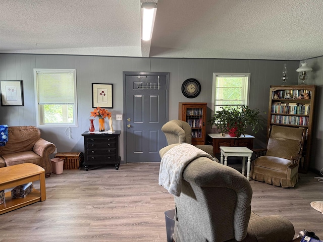 510 N 4th St, Heber Springs, AR 72543 - living area featuring plenty of natural light, a textured ceiling, and light wood-style floors
