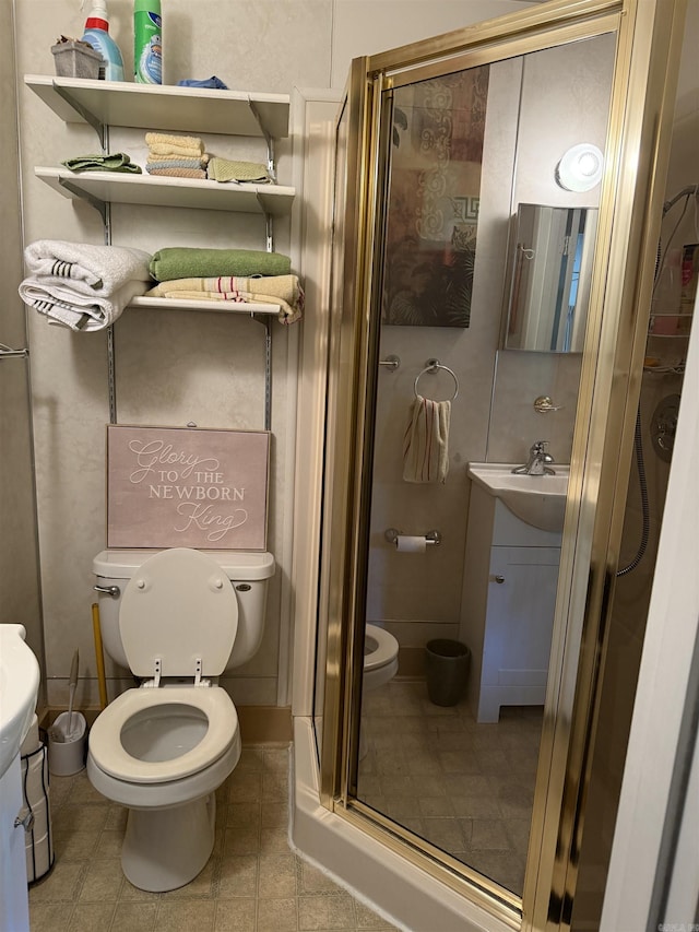 510 N 4th St, Heber Springs, AR 72543 - full bathroom featuring vanity, tile patterned floors, and a shower stall