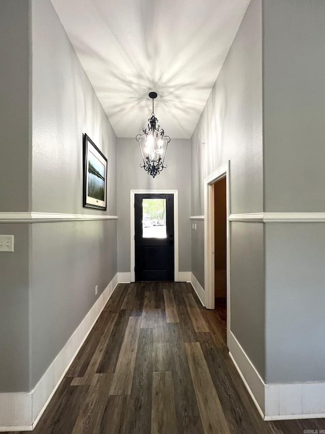 5942 Joey Ln, Texarkana, AR 71854 - entryway featuring a chandelier and dark wood-type flooring