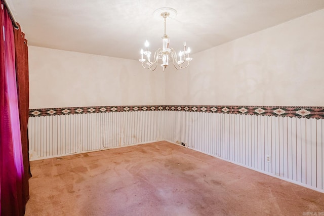 337 Lance Cir, Hot Springs, AR 71901 - empty room featuring a chandelier and carpet