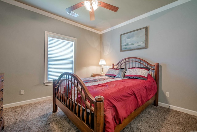 2148 Avondale Dr, Benton, AR 72019 - bedroom with crown molding, carpet floors, and ceiling fan