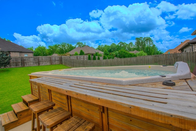 2148 Avondale Dr, Benton, AR 72019 - view of swimming pool with a fenced backyard and a jacuzzi