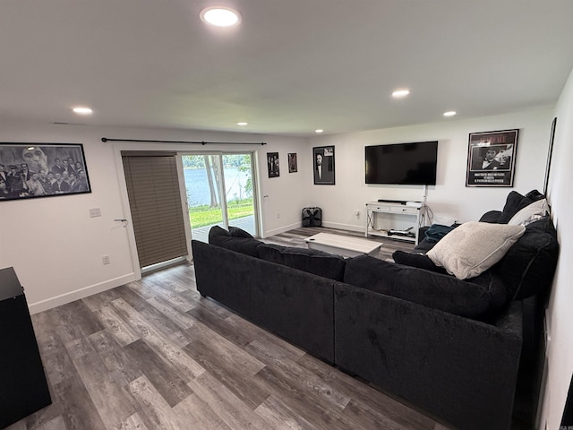 716 S Shore Dr, Horseshoe Bend, AR 72512 - living room featuring recessed lighting and wood finished floors
