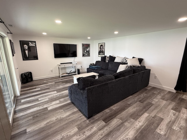 716 S Shore Dr, Horseshoe Bend, AR 72512 - living room with wood finished floors and recessed lighting