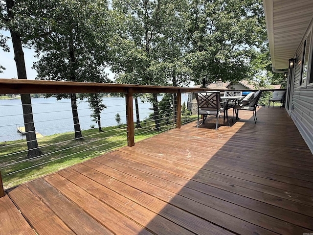 716 S Shore Dr, Horseshoe Bend, AR 72512 - wooden deck featuring outdoor dining space