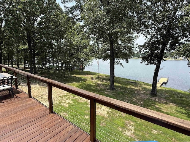 716 S Shore Dr, Horseshoe Bend, AR 72512 - deck featuring a water view and a yard
